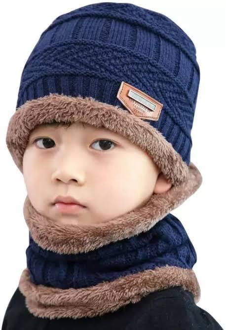 Beanie Wool Cap with Neck