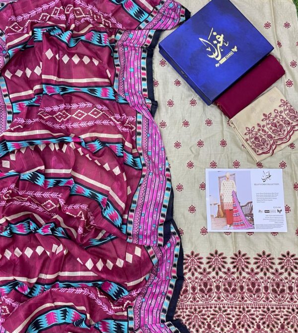 IMG-20250225-WA0011 Ghazal Lawn 3Pcs Vol-3 Ghazal Embroided Eid Collection