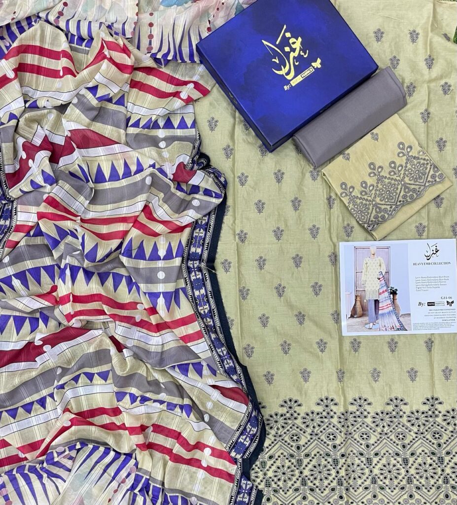 Ghazal Lawn 3Pcs Vol-3 Ghazal Embroided Eid Collection
