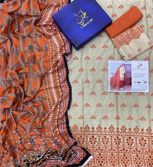 IMG-20250225-WA0020 Ghazal Lawn 3Pcs Vol-3 Ghazal Embroided Eid Collection