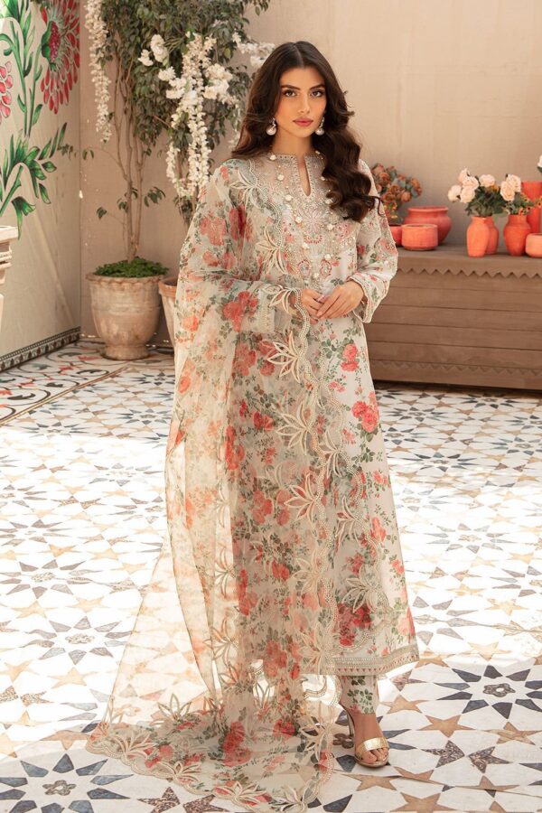 IMG-20250314-WA0074 Iznik 3PCS Lawn & Chiffon Embroidered Chikankari