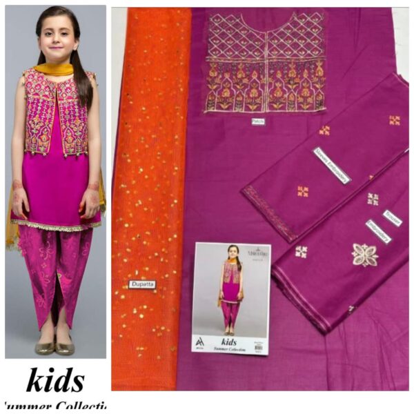 Maira B Kids 3-Pcs Embroidered Lawn Collection LN-1202 Maira B Kids 3-Pcs Embroidered Lawn Collection LN-1202
