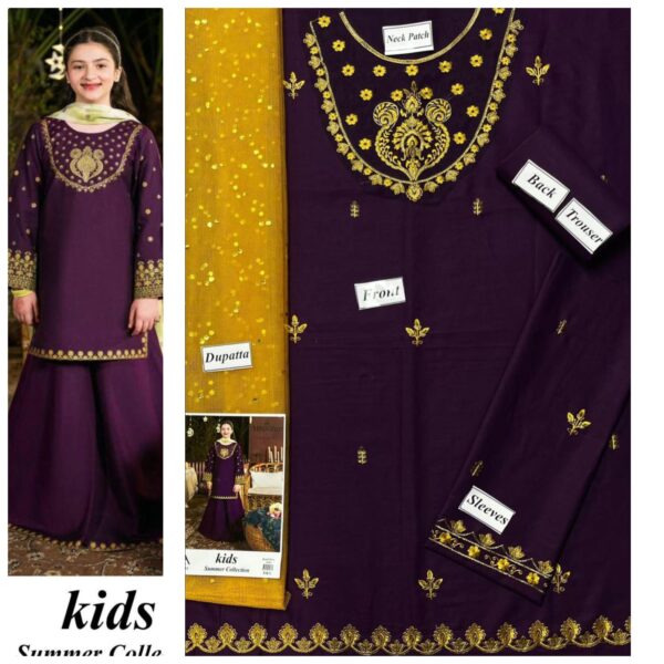 Maira B Kids 3-Pcs Embroidered Lawn Collection LN-1202 Maira B Kids 3-Pcs Embroidered Lawn Collection LN-1202