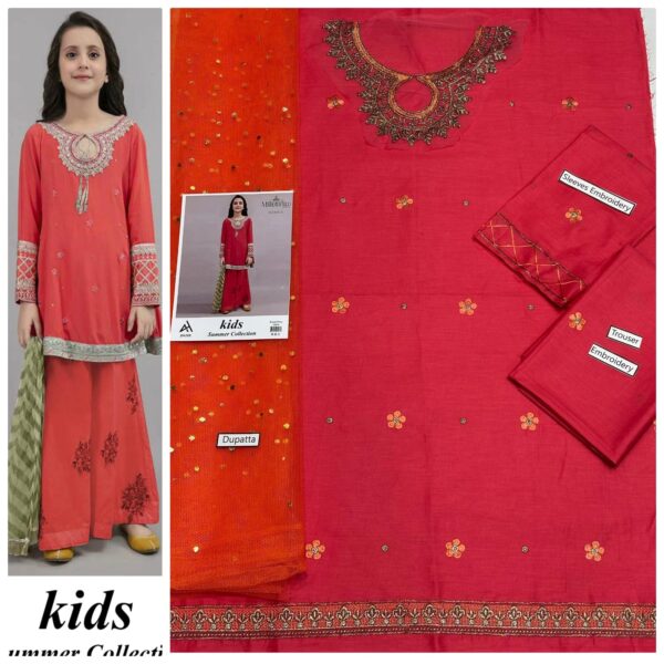 Maira B Kids 3-Pcs Embroidered Lawn Collection LN-1202 Maira B Kids 3-Pcs Embroidered Lawn Collection LN-1202