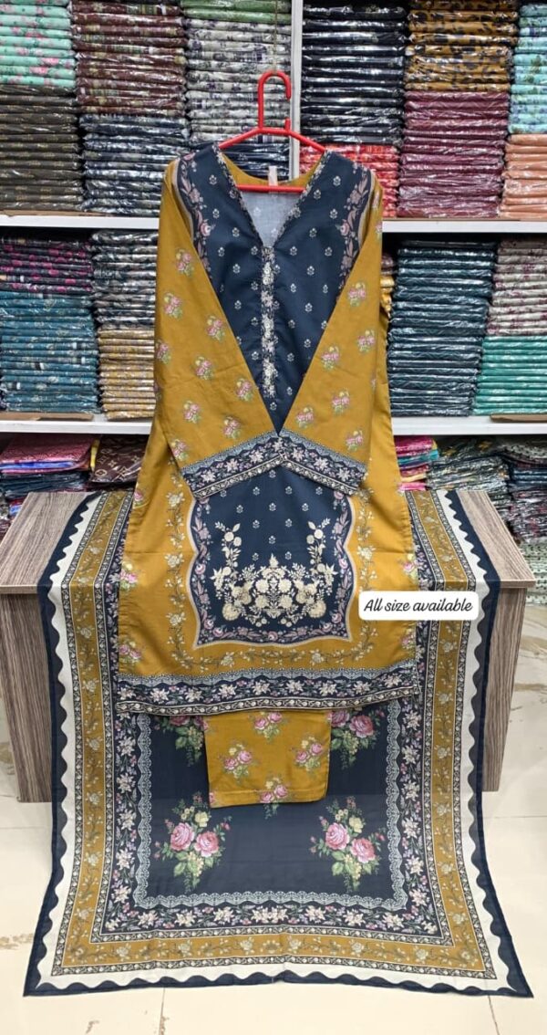 Bin Saeed Stitched Printed Lawn Collection LN-1005 Bin Saeed Stitched Printed Lawn Collection LN-1005
