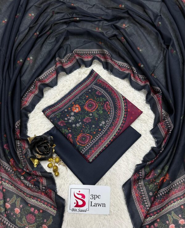 Bin Saeed Original Printed 3-Pcs Lawn Collection LN-1018 Bin Saeed Original Printed 3-Pcs Lawn Collection LN-1018