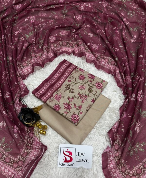 Bin Saeed Original Printed 3-Pcs Lawn Collection LN-1018 Bin Saeed Original Printed 3-Pcs Lawn Collection LN-1018
