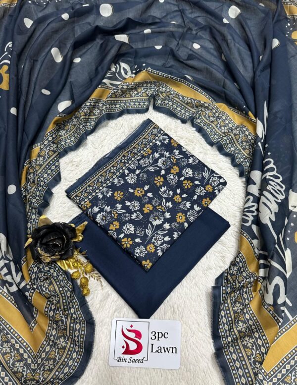 Bin Saeed Original Printed 3-Pcs Lawn Collection LN-1018 Bin Saeed Original Printed 3-Pcs Lawn Collection LN-1018